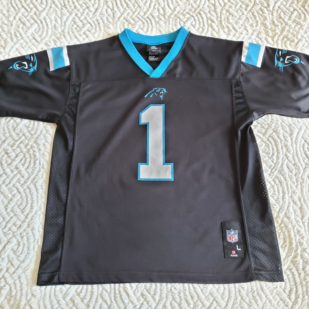 NFL Panthers Cam Newton Black Boys' Youth Size Large 14-16 Football Jersey